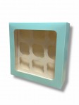PUDEŁKO NA MUFFINKI + KRATOWNICA (9 GNIAZD) BABY BLUE